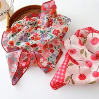 Cotton Linen Shawl Square Scarf Women Floral Print Hijabs Ladies Bandanas Wraps Sunscreen Head Scarf Wraps Scarves Neckerchief 2