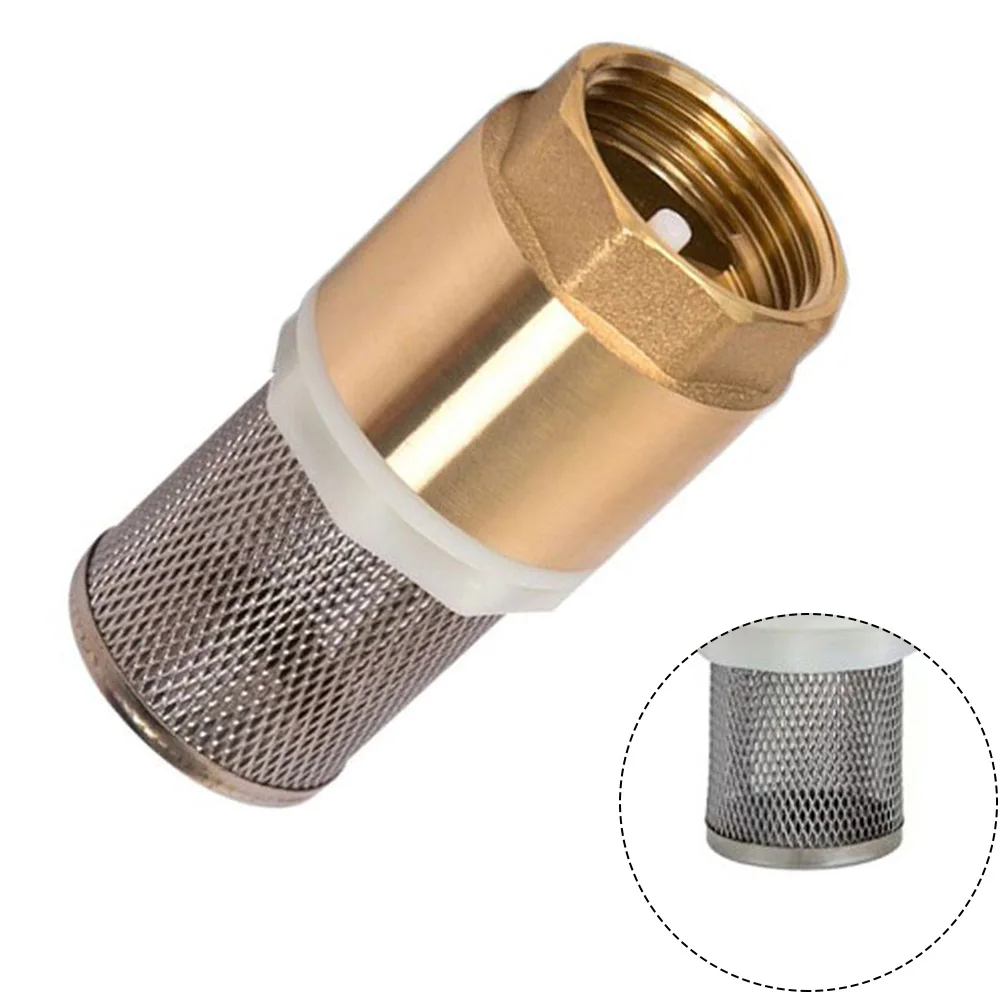 

1 Inch BSP Internal Thread Brass Foot Valve DN25 With Check Valve Stainless Steel Basket Suction Basket For Water Plumbing Pump