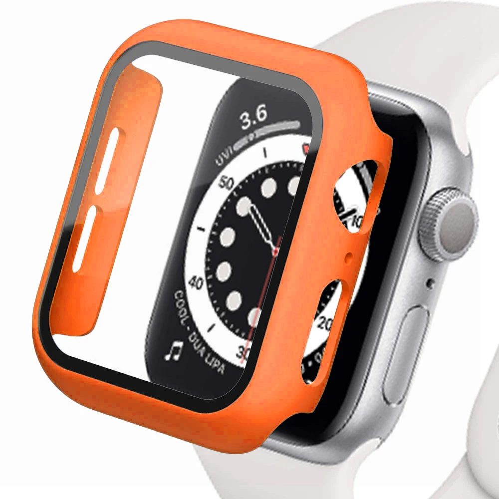 Premium Screen Protector and Case for Apple Watch with Glass Cover