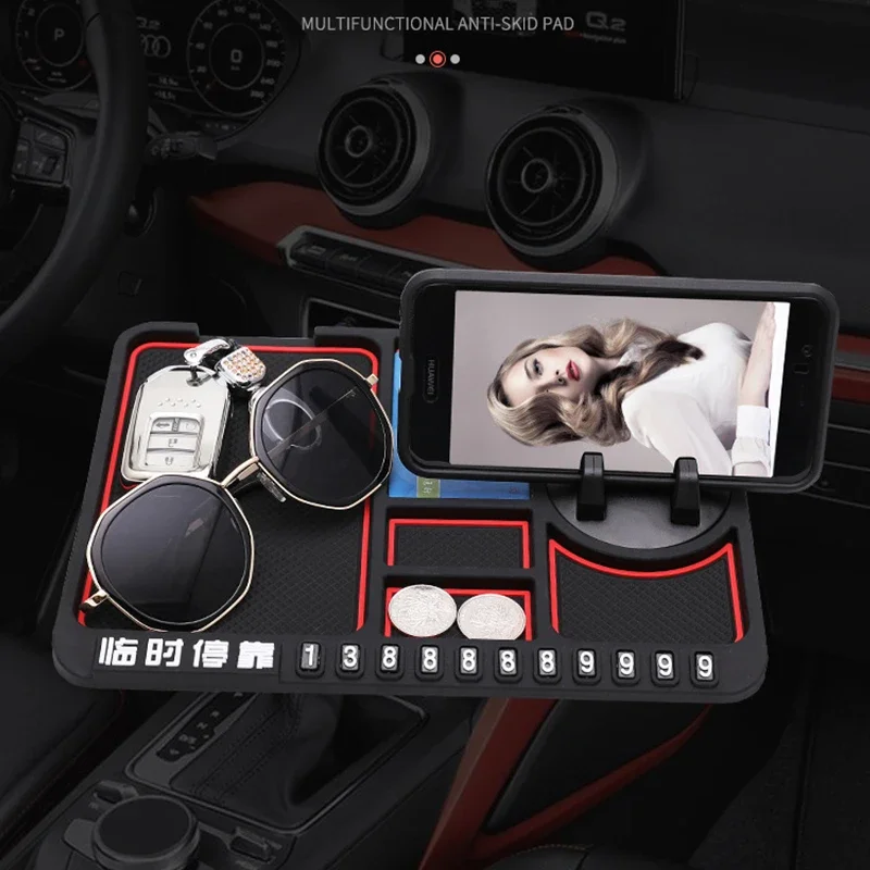 Multi-Functional Car Anti-Slip Mat Auto Phone Holder GPS Navigation Storage Cushion Car Interior Accessories Dashboard