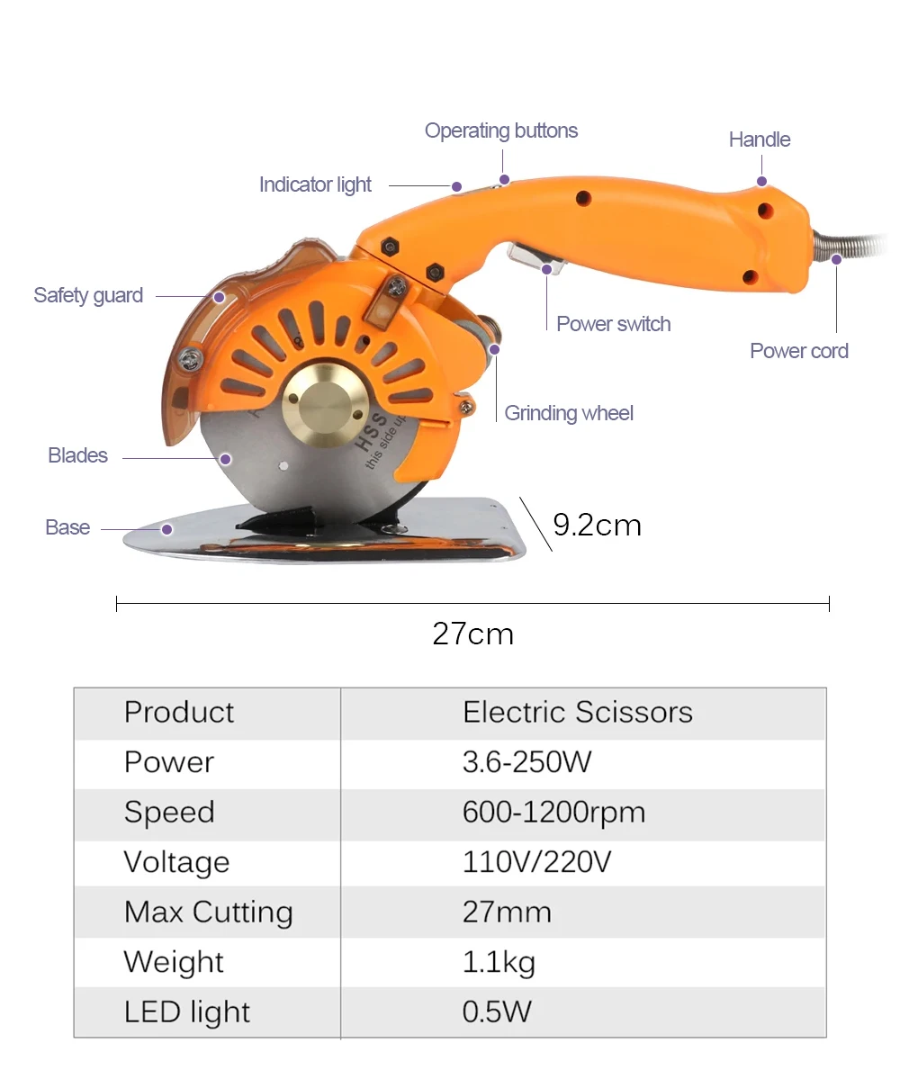 Electric Circular Knife Cutting Machine Servo 100 Direct Drive Electric Shears F