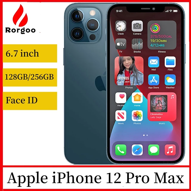 Apple-iPhone 12 Pro Max, teléfono móvil desbloqueado con pantalla OLED de  256 , 128GB/6,7 GB ROM, Chip biónico A14, cámara de 12MP, Original -  AliExpress
