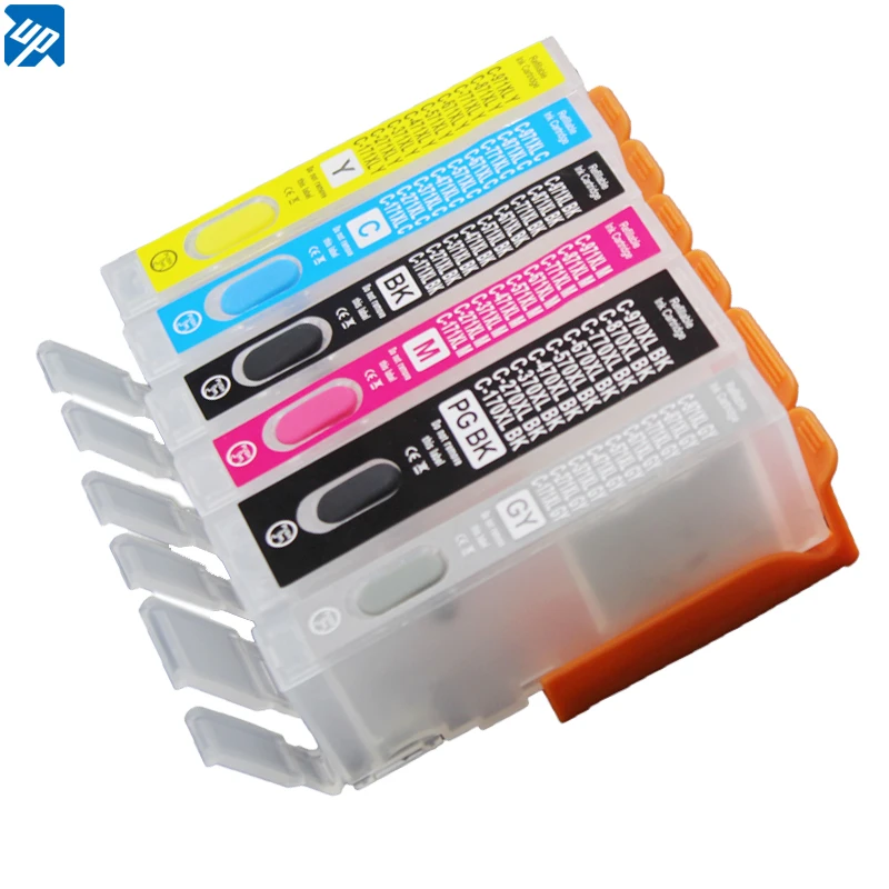 6 Color 570 571 PGI-570 PGBK CLI-571 BK C M Y GY refill ink cartridge For  canon PIXMA MG7750 MG7751 MG7752 MG7753 printer ink - AliExpress