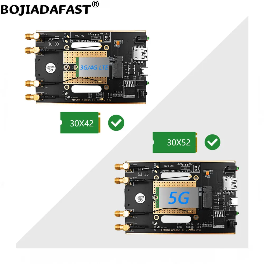 Conector Usb 3.0 Adaptador sem Fio Ngff m2 Slot para Cartão Sim Antenas Proteção Case para 5g 4g Lte Gsm Modem Module - Imagem 6