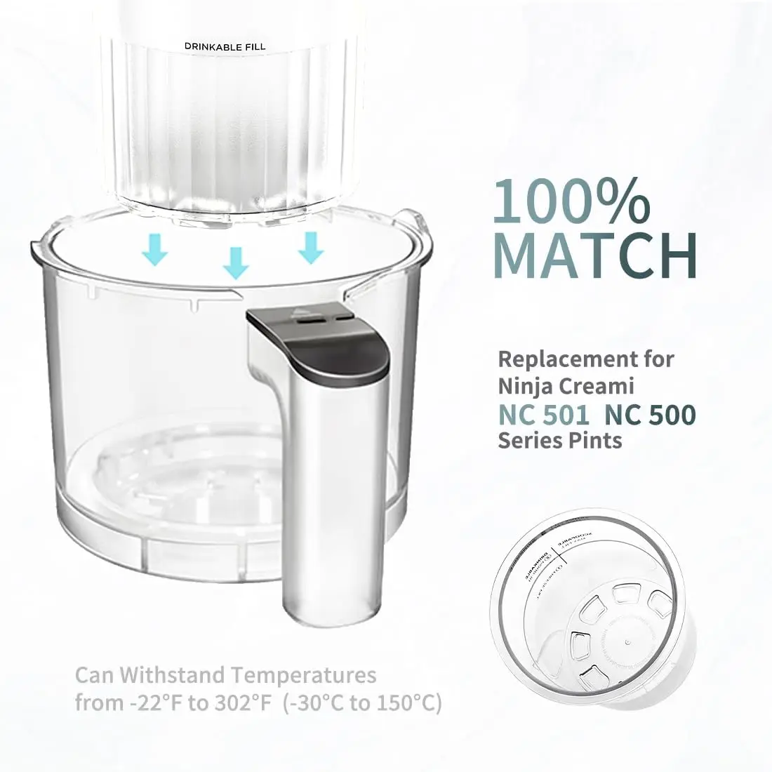 Pints 4 Pack 24oz For Ninja Creami Deluxe 11-in-1 XL Family Size NC500/NC501 Dishwasher Safe BPA-Free Leak Proof Assorted Colors ice cream container