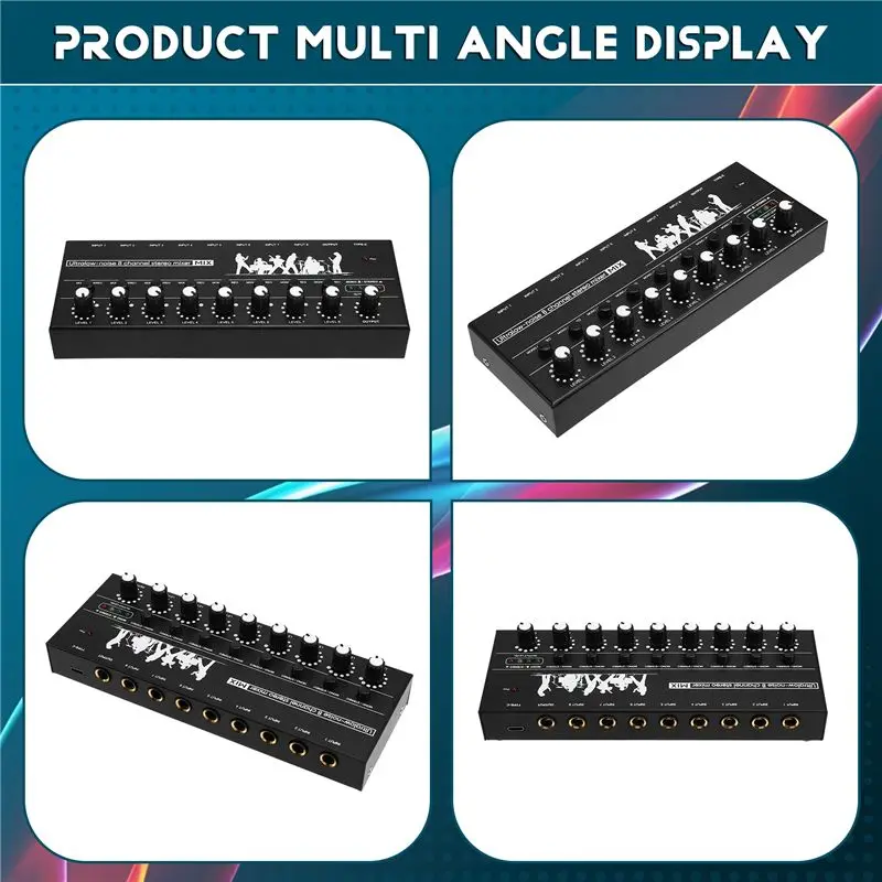 A34M-프로페셔널 8채널 스테레오 믹서 휴대용 사운드 오디오 믹서, 저소음 기능 탑재, 악기 녹음용