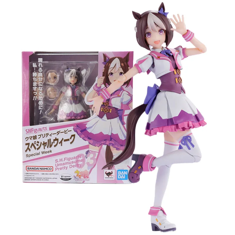 

Bandai Genuine Figure Pretty Derby Model Kit Anime Figure SHF Special Week Collection Model Action Figrue Child Christmas Gifts