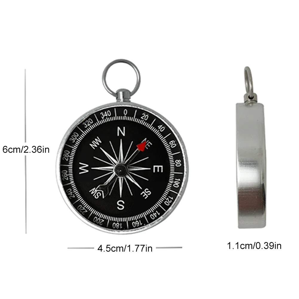 Mini Pocket Compass Portable Outdoor Orientation Navigation Compass Silver for Outdoor Camping Hiking Sports Navigation mini compass navigation compass portable compass survival compass