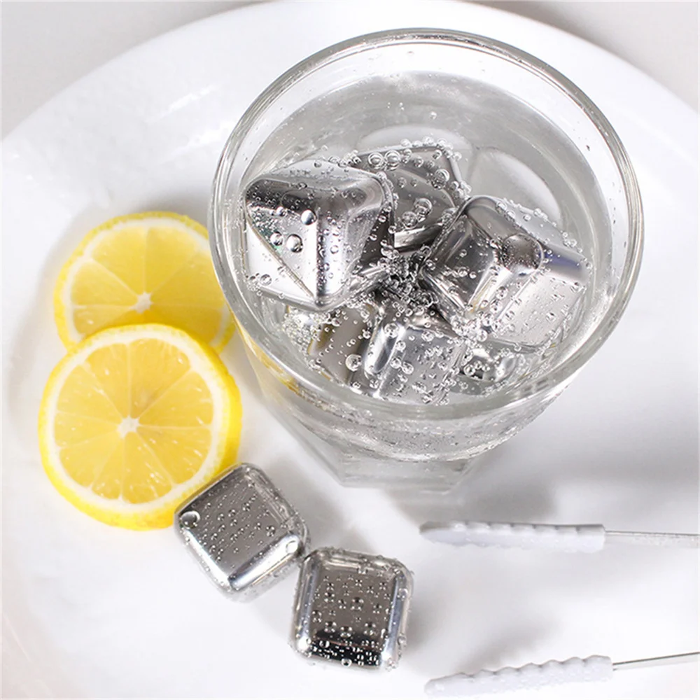 304 Stainless Steel Ice Pellets Ice Cubes Wine Balls Whiskey Cube Set Metal Cubes Bar Drinkware Accessories