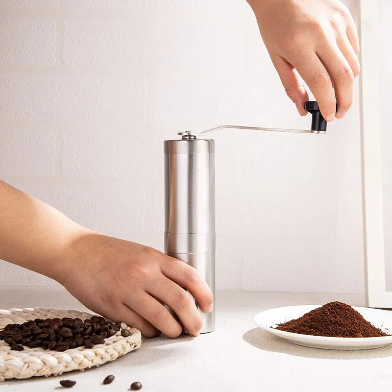 Manual Coffee Grinder Stainless Steel Manual Conical Burr Coffee Bean Grinder with Hand Crank and 18 Adjustable Settings 3