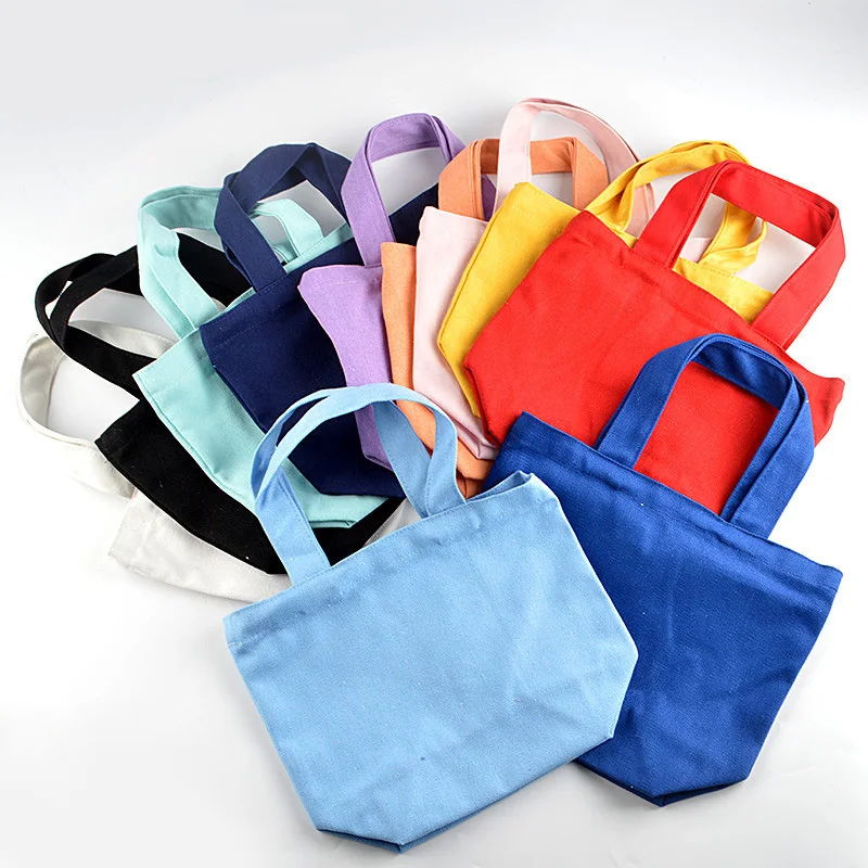 Reusable Canvas Cotton Fabric Shopper Bag Foldable Tote Bag Non-woven Environmental Case Organizer Multifunction Organizer 5