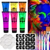 6PCS 25ml Fluorescent Paint Glow In The Dark Light Body Paint Face Painting for Party Halloween Event Makeup Club Makeup Xmas Gl 1