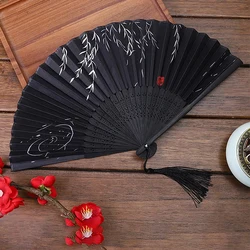 Elegant Vintage Black Chinese Hand Fan - Folding Fan (Black)