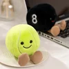 Kawaii Tennis Baseball Soccer Basketball Billiards Plush Ball Stuffed Smiling Face with Legs Sport Instrument Small Room Decor 2