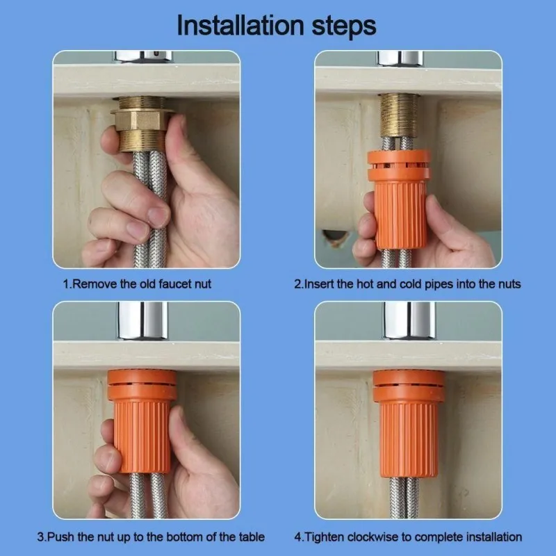 Washing Basin Faucet Base Screw Fastener Kitchen Faucet Quick Installation Fixing Device 32mm Anti Loosening Lock Nut
