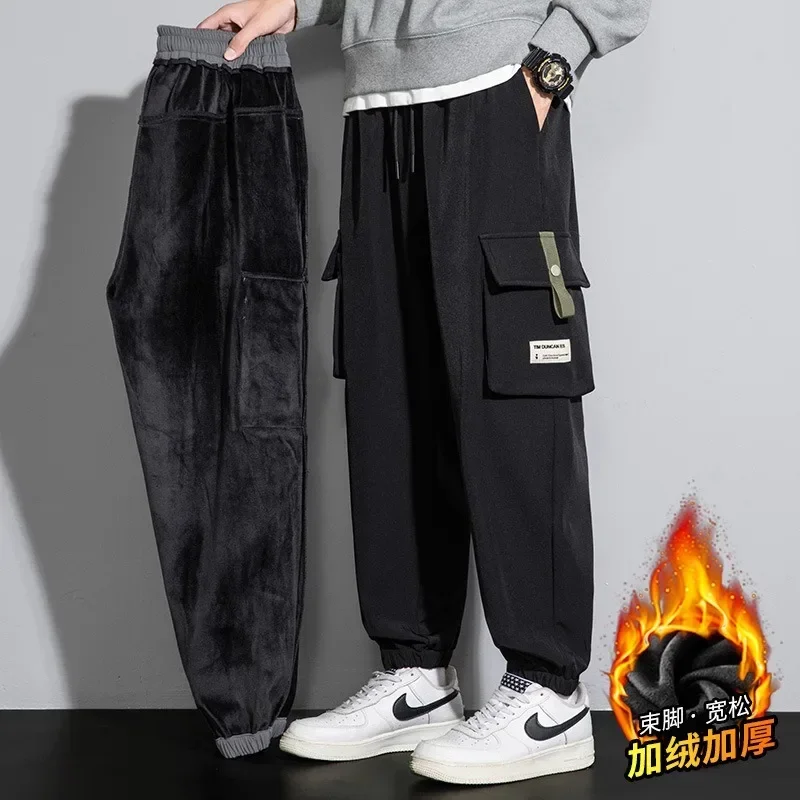 Men's Clothing Casual long Multi pocket work pants, loose fitting leggings, casual pants, and sports pants for autumn and winter