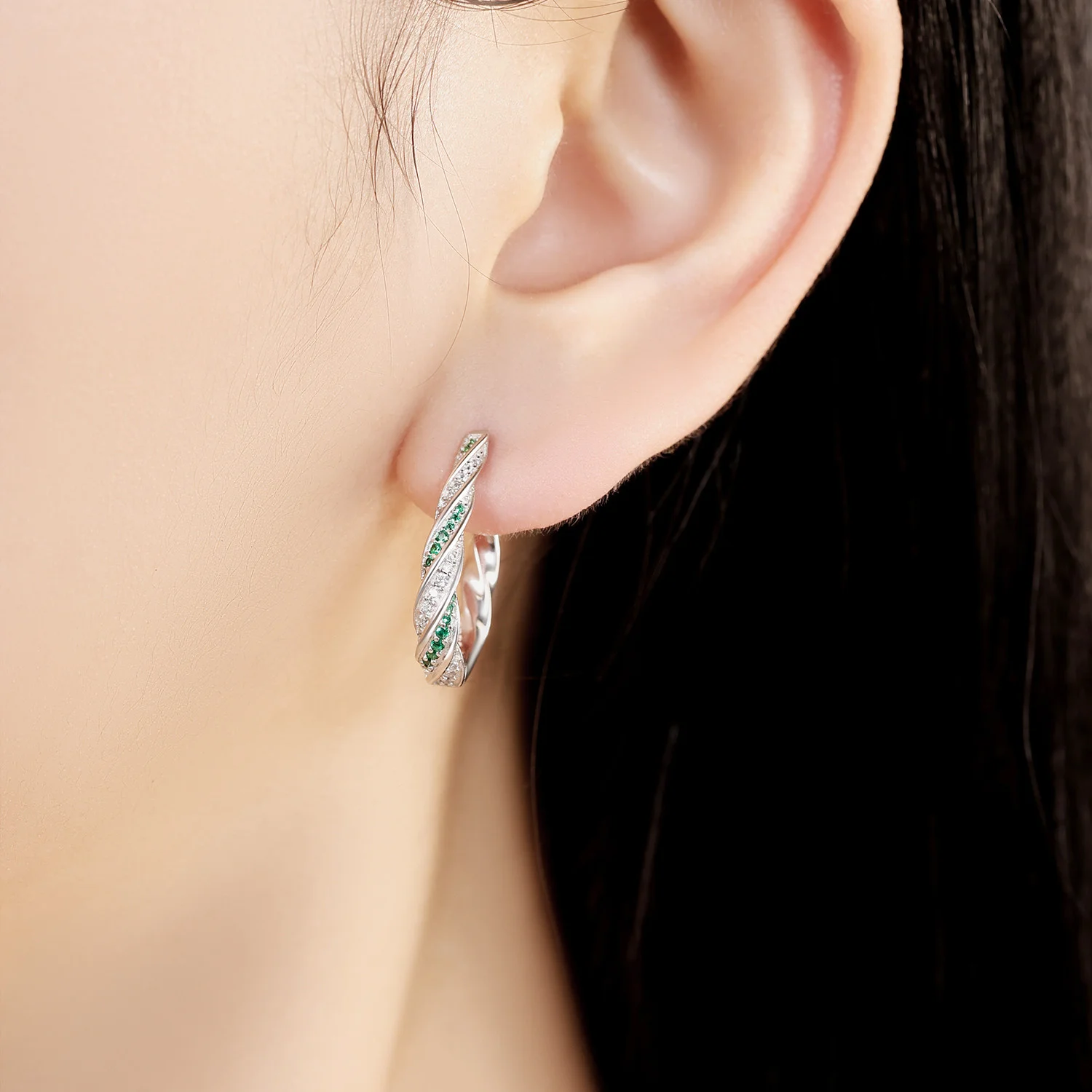 925 Sterling Silber Zirkon Einfache Modische Schlichte Gewebte Große Creolen für Damen Glücksbringer Geburtstag Party Edle Schmuckgeschenke – Detail 19