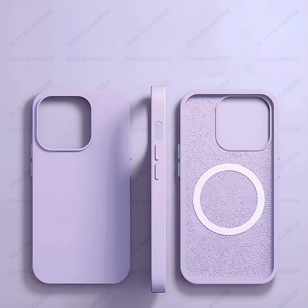 thumbnail image 1 of Étuis de chargement sans fil Magsafe pour iPhone 15 11 14 13 12 Pro Max Plus, couverture souple magnétique en Silicone liquide, accessoires de téléphone, 1 of 5