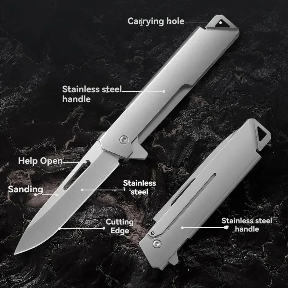 High hardness stainless steel folding knife mini outdoor portable unboxing fishing EDC tool folding knife folding utility knife folding cutter
