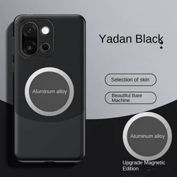 Luxury PU Leather Skin Magnetic Protective Back Cover Case for OnePlus 12 (Black)
