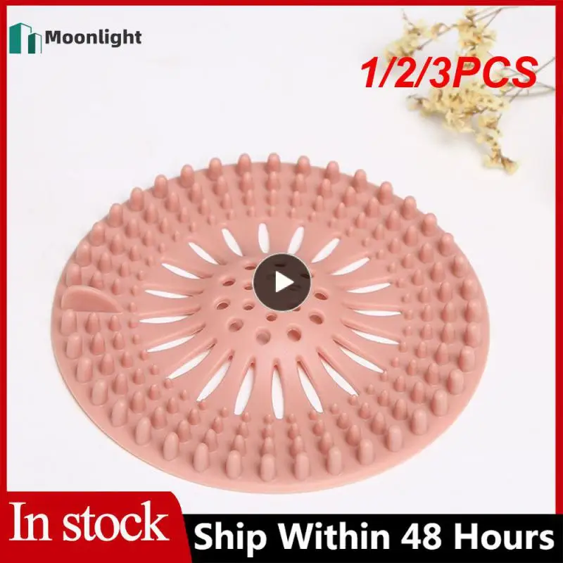 1/2/3PCS Round Silicone Drain Hair Catcher, Kitchen Sink Strainer Bathroom Shower Bath Stopper Drain Cover Hair Trap, Filter for