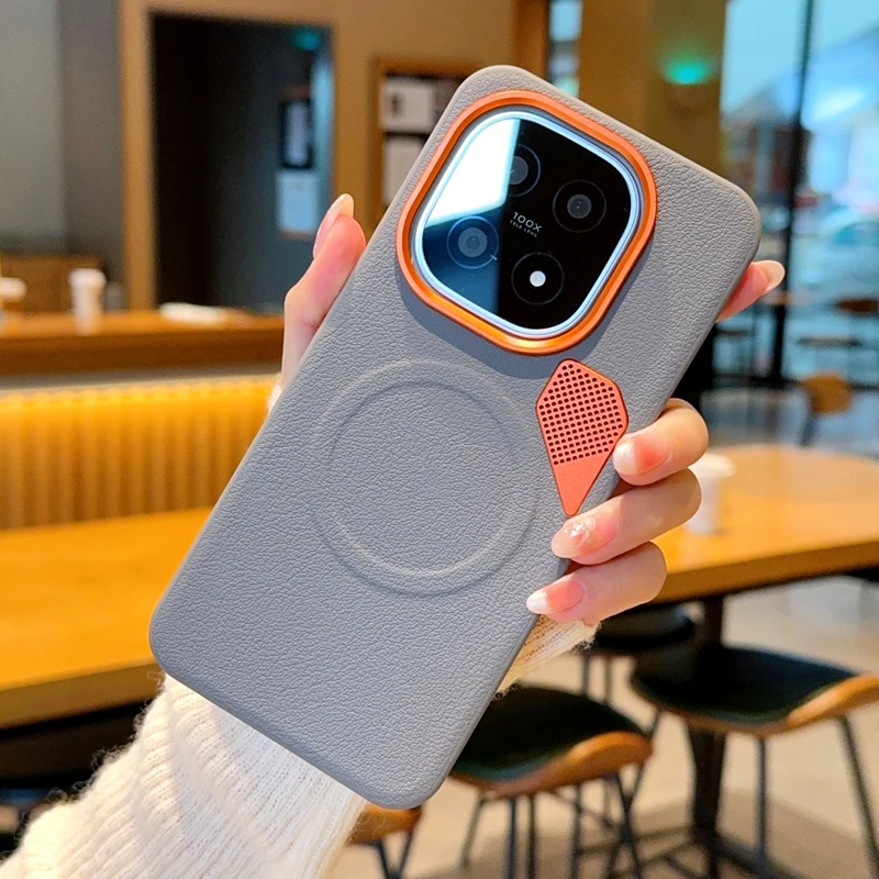 Premium Magnetic PU Leather Case with Lens Protection and Heat Dissipation