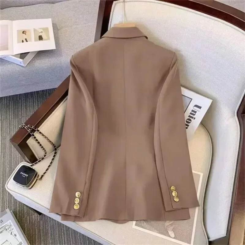 Female Office Coat Autumn New Large Size Fashion Temperament Loose Senior Sense Suit Slim Shirt Age Reduction Double Breasted