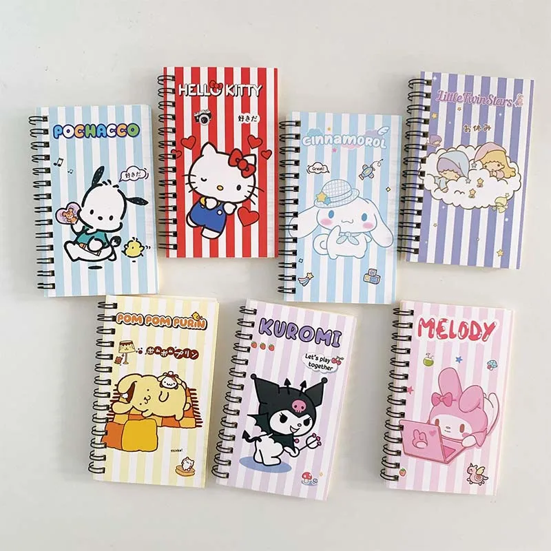 

Новый стиль аниме Sanrioed Kuromi Cinnamoroll Melody Kawaii Блокнот Книга для записей портативная практичная обучающая канцелярская игрушка