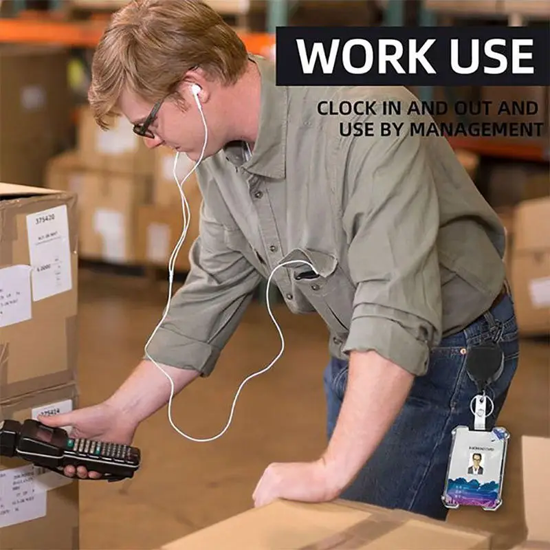 Badge Reel Clip Credit Card Cover Bus Card Cover Case Retractable Badge Holder Badge Clip Heavy Duty ID Holder