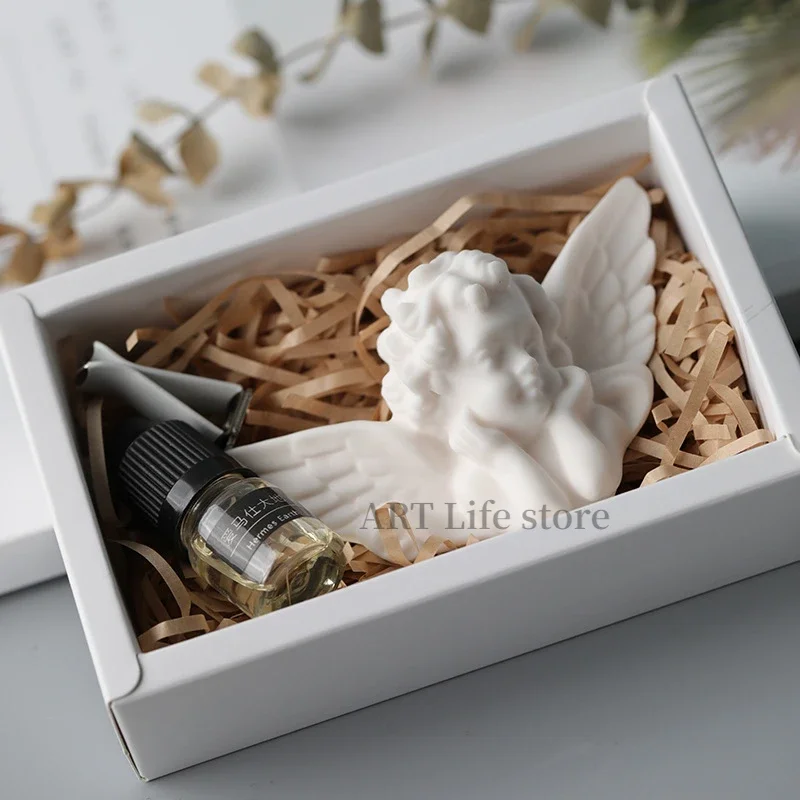 3D Little Angel Silicone Soap Mold DIY Cute Mermaid Aromatherapy Plaster Resin Crafts Crystal Cast Molds Home Decor Gift