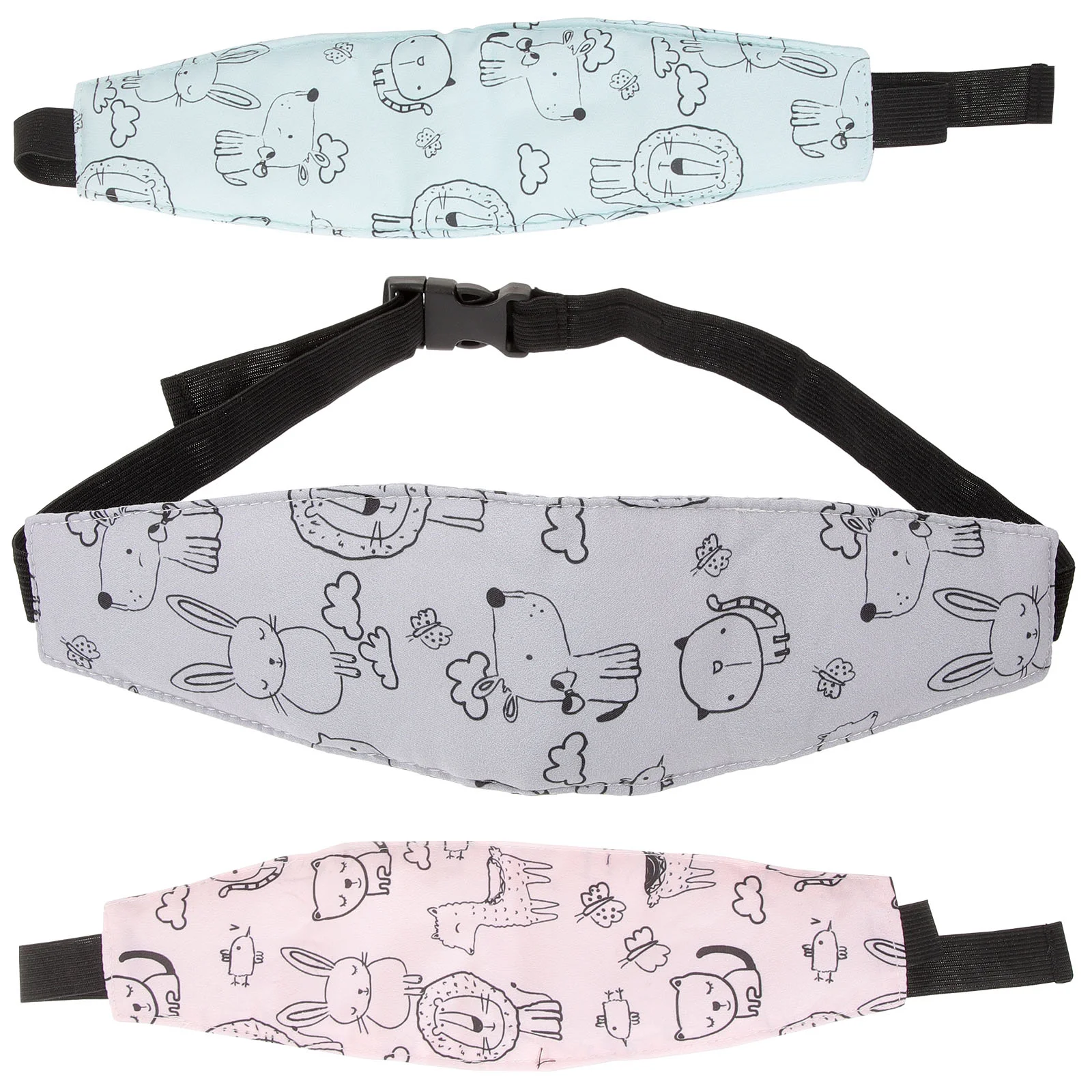 

3 Pcs Baby Stroller Safety Seat Strap Toddler Headband Headrest Car Pure Cotton for Holder Toddler/kid