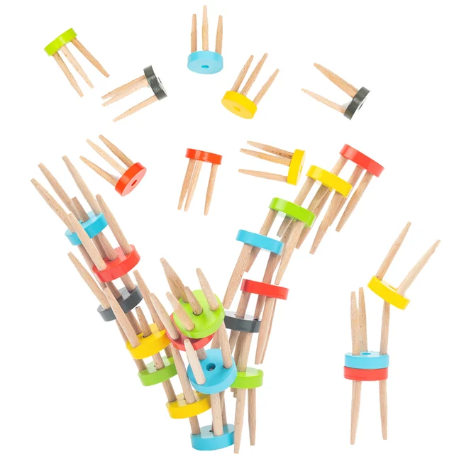 Wood Stacking And Balancing Toy Balance Blocks Stacking Stools Game For Kids Educational Play Kit For Kids Toddlers Skill 1