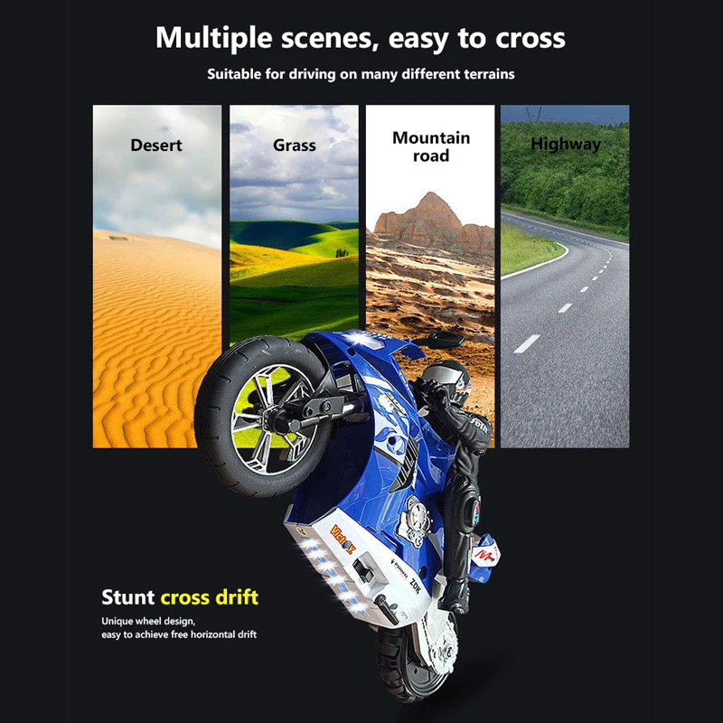 RC Motorcycles Toys 1/6 Electric Motor RC Cars High Speed 4CH Remote Control Racing Motorcycle Drift Car Model Gift 4