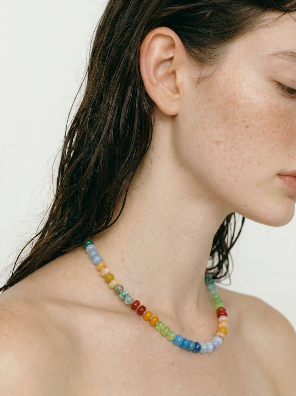 Yhpup Halskette aus Edelstahl mit Natursteinperlen für Damen, wasserdicht, exquisite handgefertigte Schmuckgeschenke – Detail 3