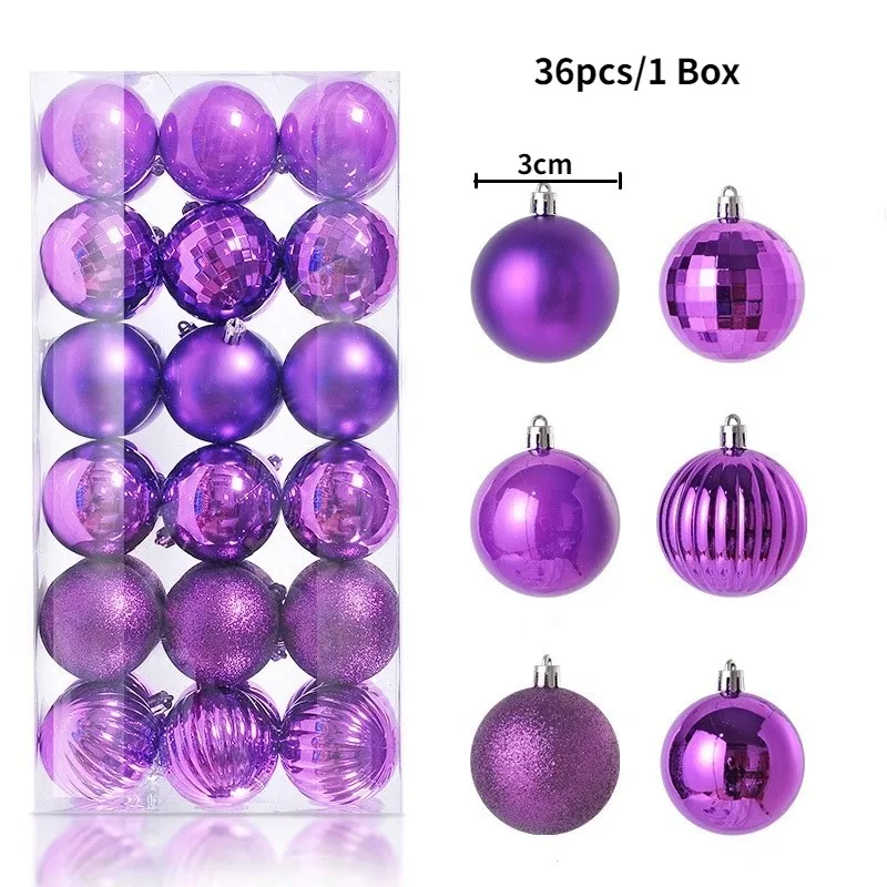 thumbnail image 1 of 24/36 bolas de Navidad, adornos para árbol de Navidad, bolas colgantes para árbol de Navidad, decoración para fiesta en el hogar, regalo de Año Nuevo 2025, Navidad, 1 of 5