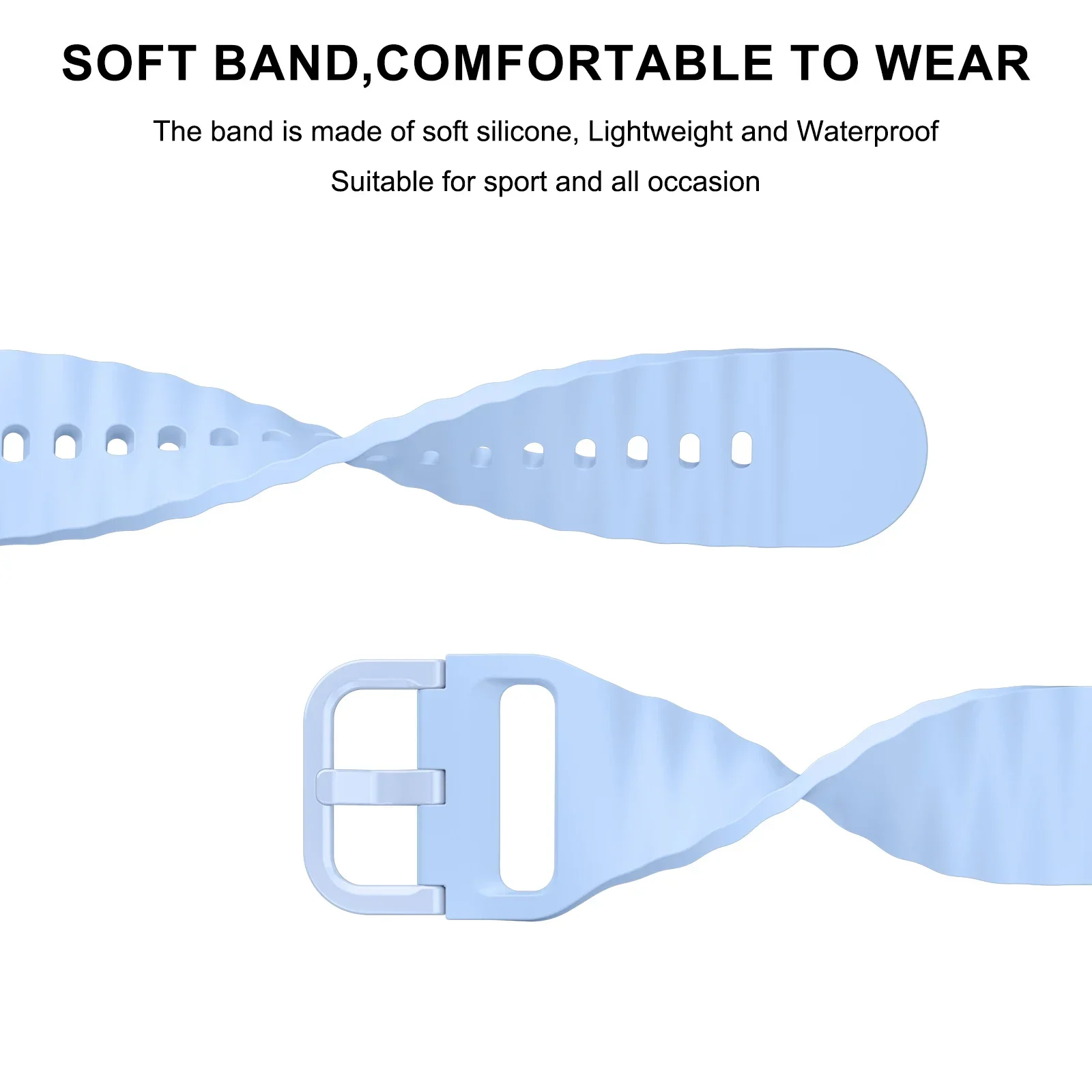 Versatile Silicone Smartwatch Band – 20/22mm Adjustable Strap