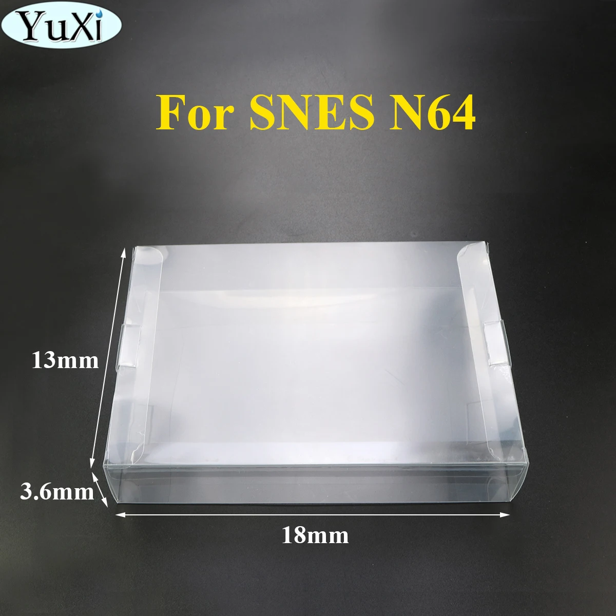 

YuXi Clear PET Plastic Box Protector Case Sleeves Cover For SNES N64 CIB Boxed Games Cartridge Box 18*13*3.6cm