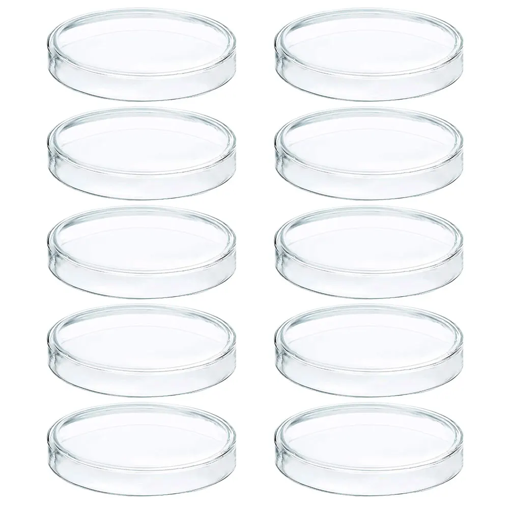 

10pcs 60mm Disposable Plastic Glass Mushroom Cell Tissue Petri Plates With Lid Laboratory Equipment Culture Dish