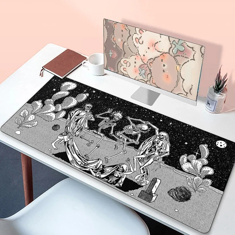 Psychedelic Japan Skull Mousepad Anime Mouse Pad Gaming Desk Mat Gamer Keyboard Pc Accessories Xxl Large Extended Protector Mice