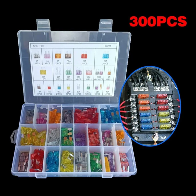 120300pcsCarMiniFuseAutoTruckMiniAutomotiveFuses57101520