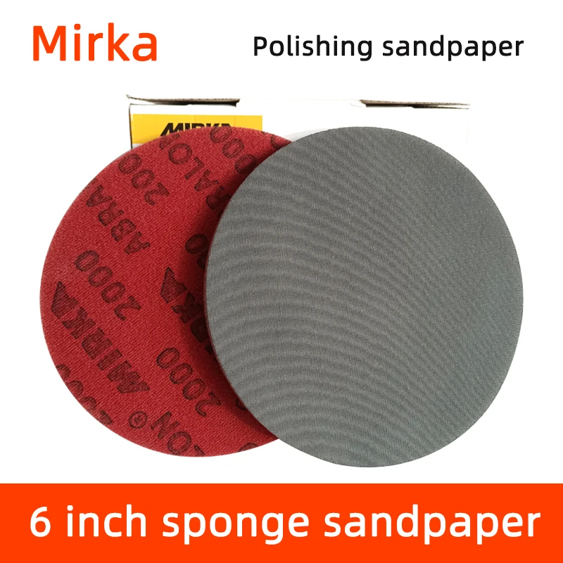 

Finland Mirka 6-inch Sponge Sandpaper Round Flocking Pneumatic Polishing Sandpaper Diameter 150mm sand paper