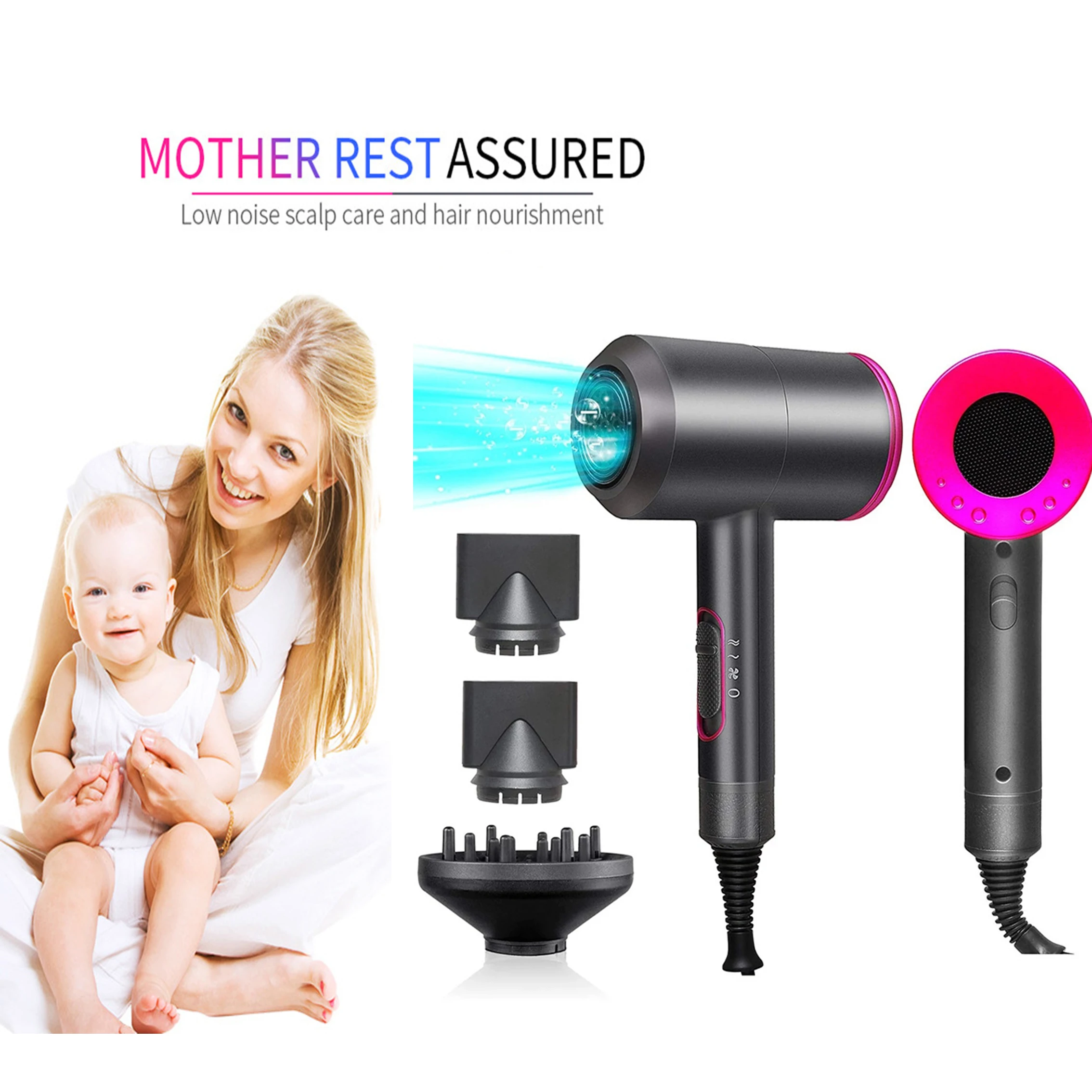 

Professional Household Strong Wind Electric Hair Dryer 2000W 2-In-1 Hot Air Cold Air Negative Ion Technical Powerful Hair Dryers