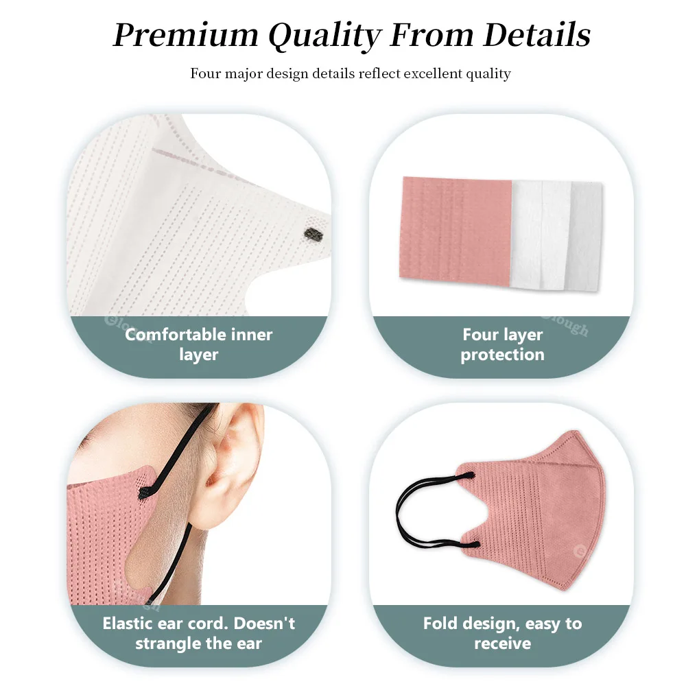 3D Design Disposable Face Mask Chirurgical 4 Layers Meltblown Non-woven Fabric Facial Mouth Mascarillas Quirurgicas Homologadas