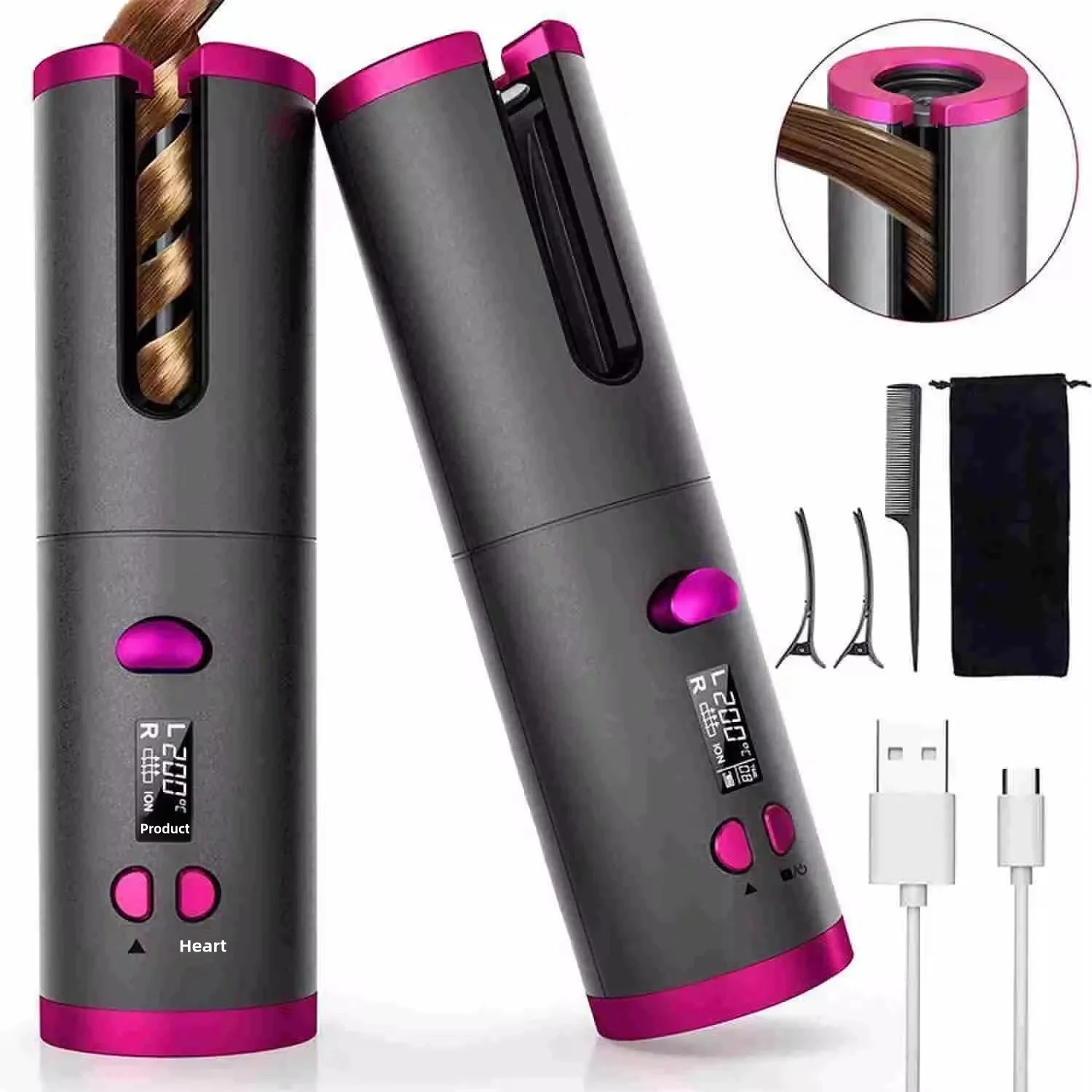 Hot Selling USB Automatic Hair Curler, Wireless Charging Lazy Hair Curler