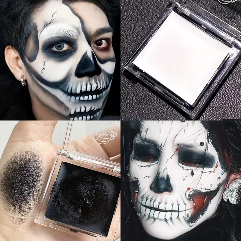 Matte Light White Liquid Foundation Cream Full Coverage Long-Lasting Black&White Cosplay Festival Makeup For All Skin Types_voghion.com