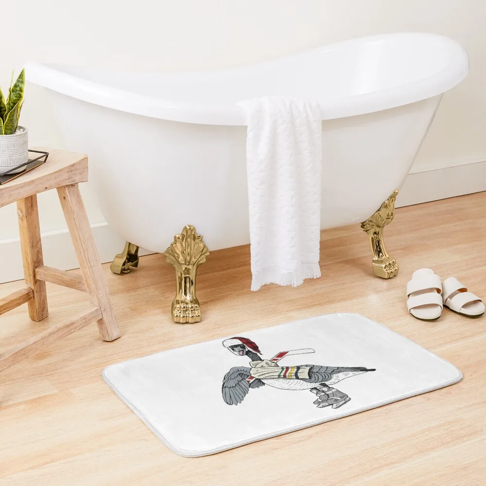 

Canadian Goose Hockey Player Bath Mat Entrance Carpet Kitchen Carpet Bathrooms Set Ofs In The Bathroom Mat