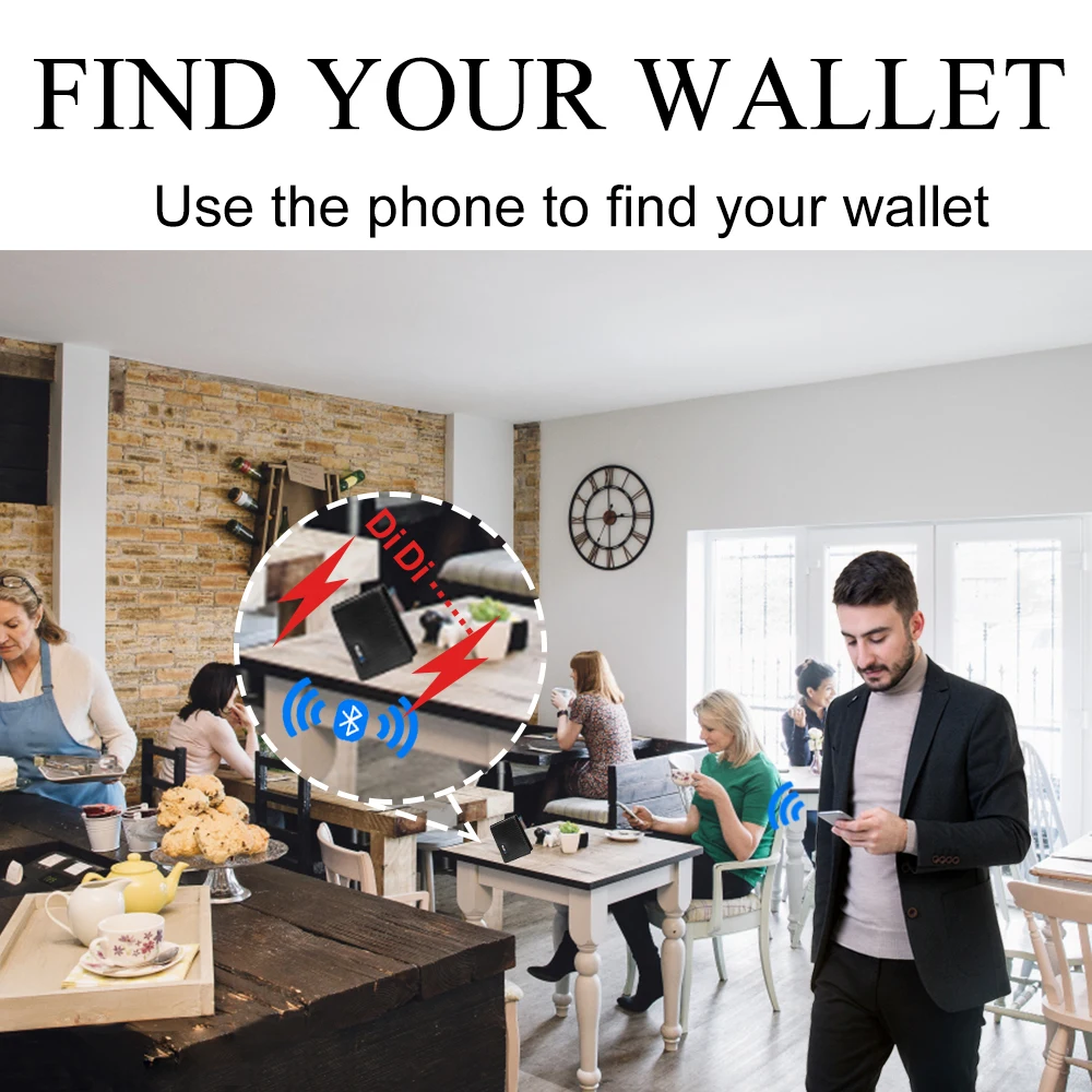 Wallet GPS Card Holder Wallet for Men Smart Card Holder  Wallet for Men With Tracking Device  FindMy for Android, Best Men  Gift 3
