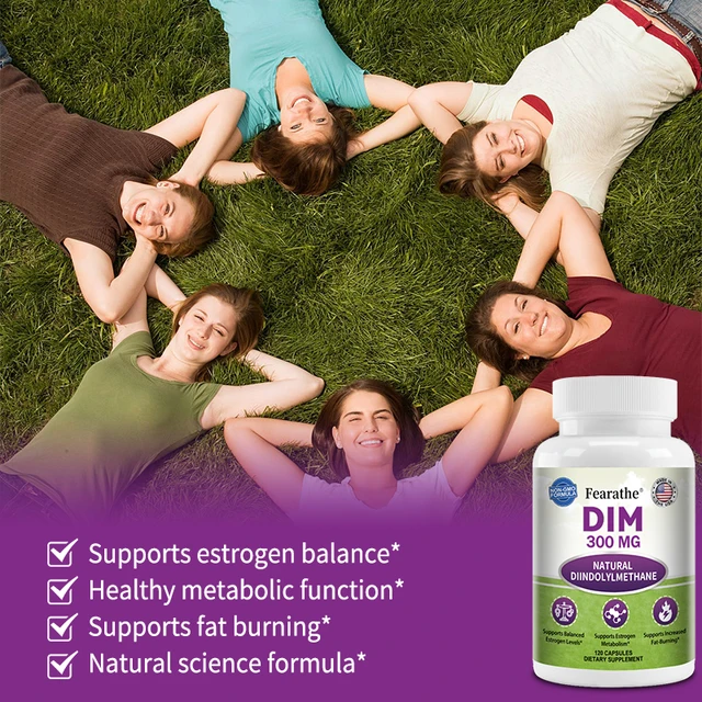 9121-495dce.jpg DIM Supplements 300 mg, Black Pepper Extract, Maximum Strength, Metabolism Support, Relieve Menopausal Discomfort, 120 Capsules