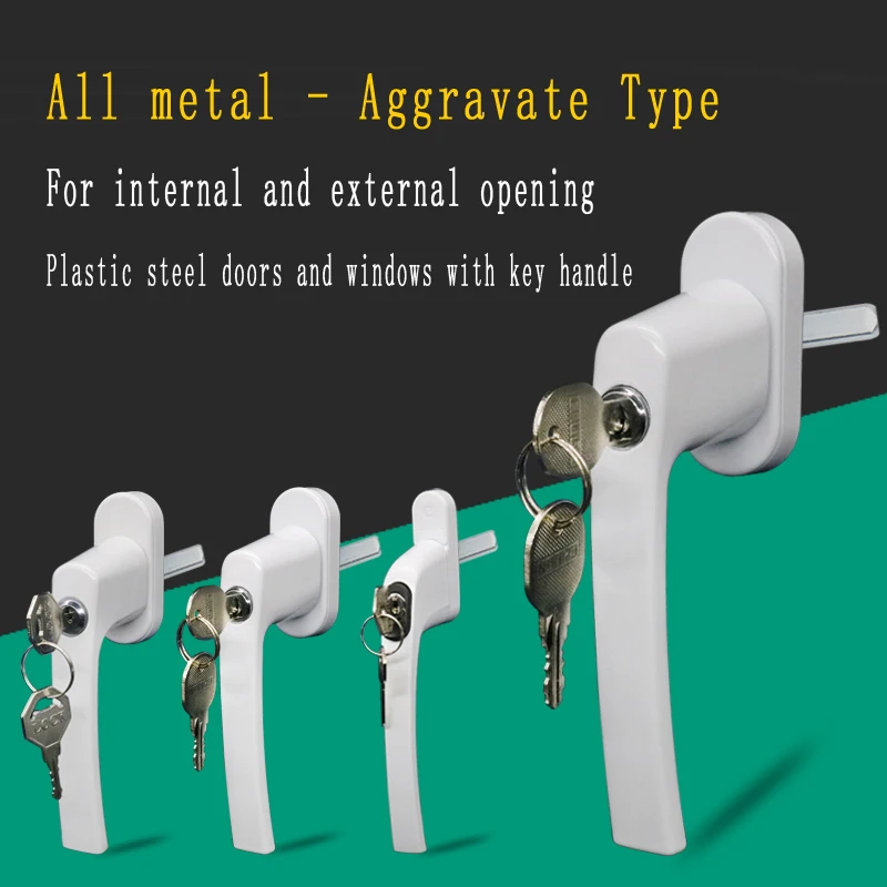 Aço Plástico Rod para Porta e Janela Apoiando a Transmissão Handle Key Security Anti-roubo Window Lock