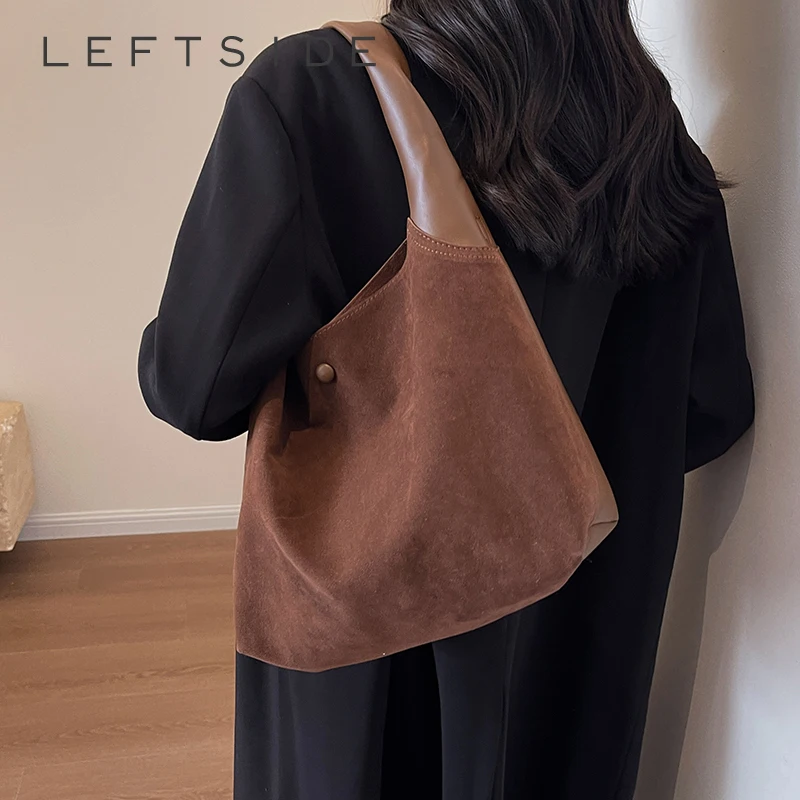 

LEFTSIDE, ретро сумки через плечо для женщин, сумка-тоут 2023, зимняя винтажная сумка через плечо из искусственной кожи, Женские винтажные дорожные сумки